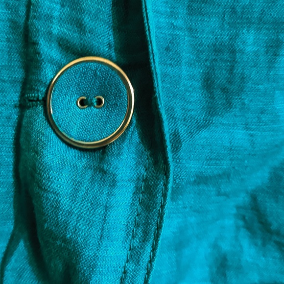 Chicos Aquamarine Linen Jacket Size 1 (Women's 8-10) - Picture 6 of 10